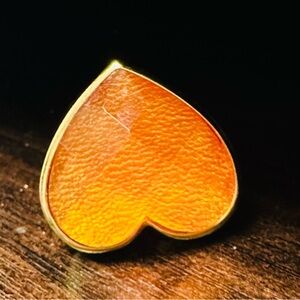 Orange Heart Brooch Jewelry